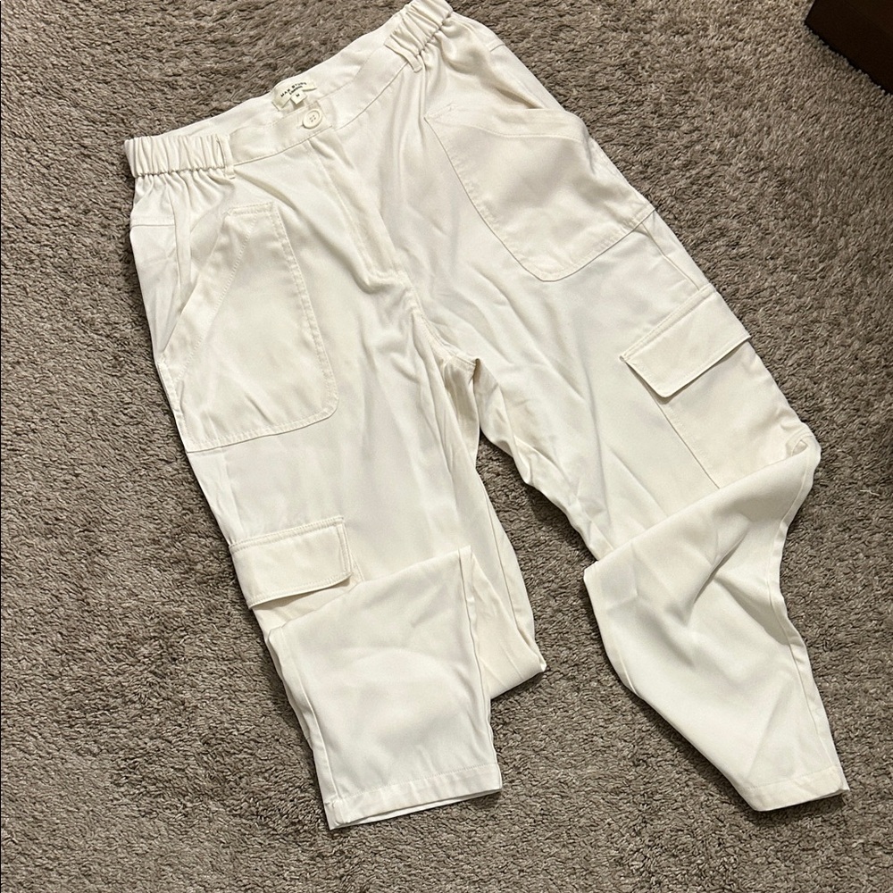 Max Studio Cream Cargo Pants for Men